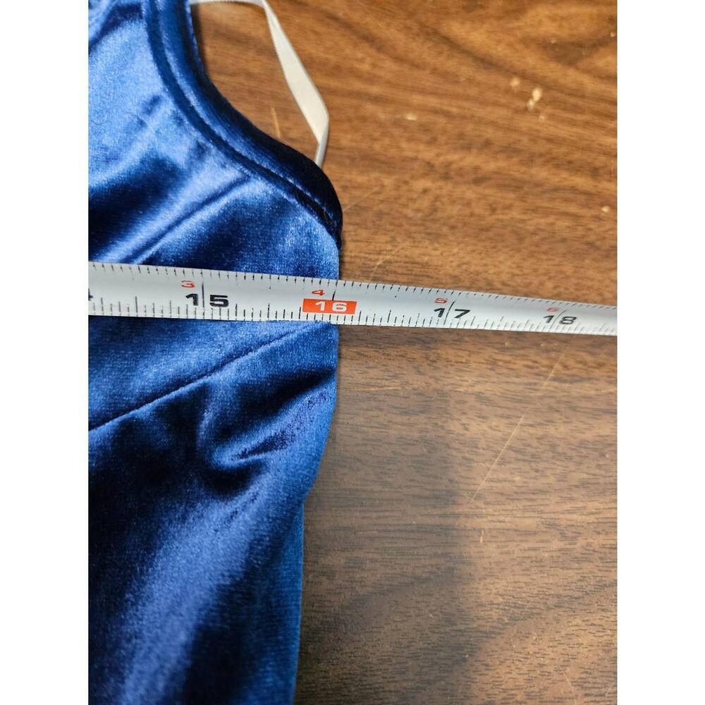 Lulu's Blue Velvet Maxi Gown Dress Womens Size XL NEW WITH TAGS - Picture 10 of 11
